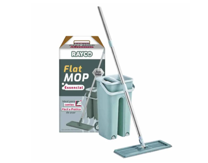 Mop Flat Essencial C/balde 6l e 1 Refil Rayco