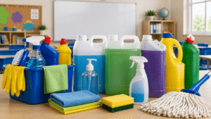 produtos de limpeza, escolas